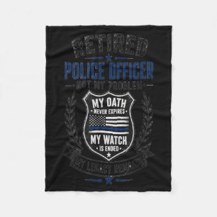 Retired Police Officer Legacy Retirement Design Fleece Blanket