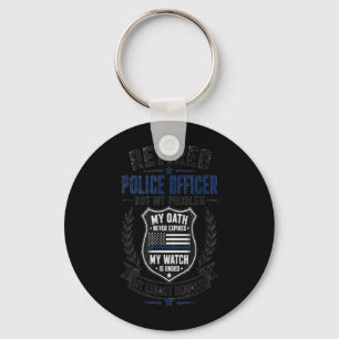 Retired Police Officer Legacy Retirement Design Key Ring