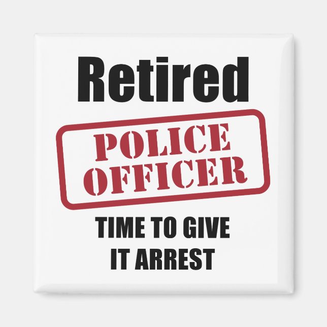 Retired Police Officer Magnet (Front)