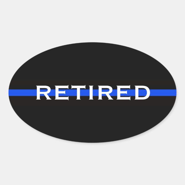 RETIRED POLICE OFFICER OVAL BUMPER STICKER (Front)