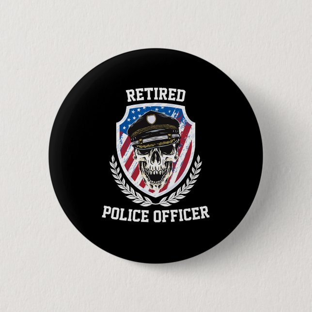 Retired Police Officer Policeman Retirement Gift 6 Cm Round Badge (Front)