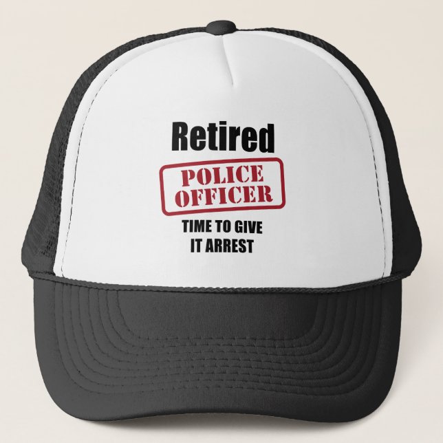 Retired Police Officer Trucker Hat (Front)