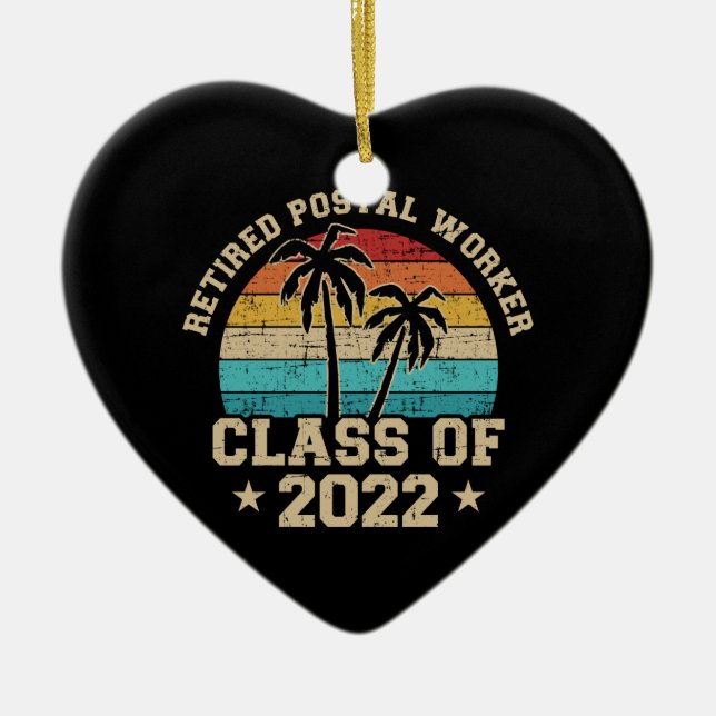 Retired postal worker class of 2022 retirement ceramic ornament (Front)