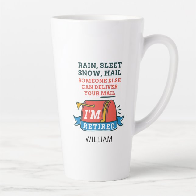 Retired Postal Worker Custom Mailman Retirement Latte Mug (Right)