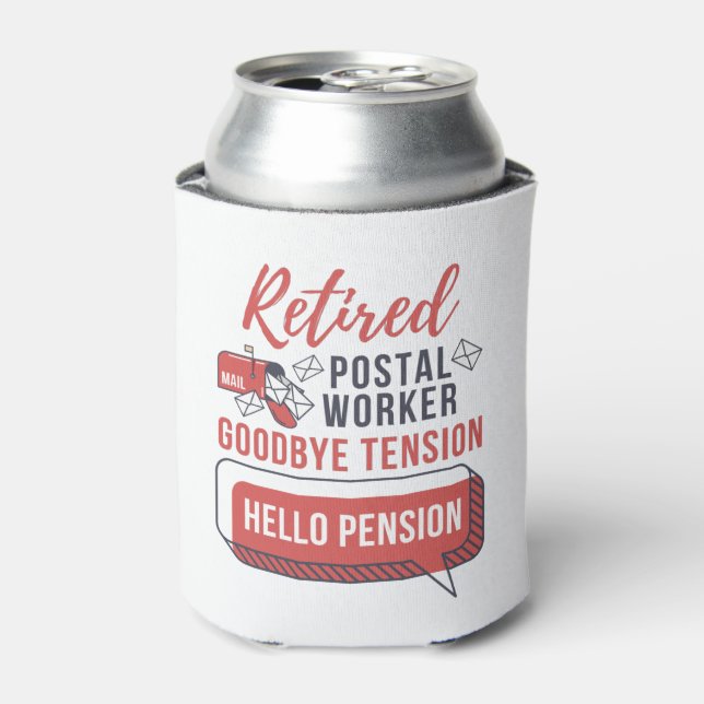 Retired Postal Worker Funny Mailman Retirement Can Cooler (Can Front)