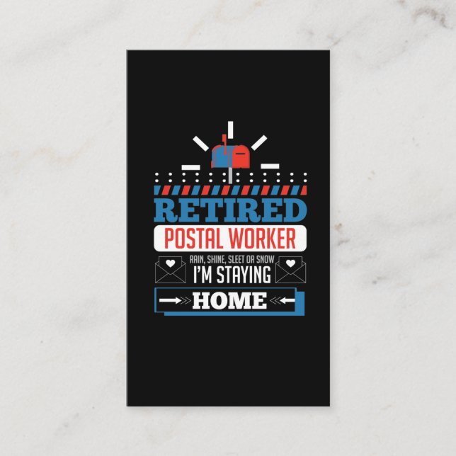 Retired Postal Worker Funny Postman Retirement Business Card (Front)