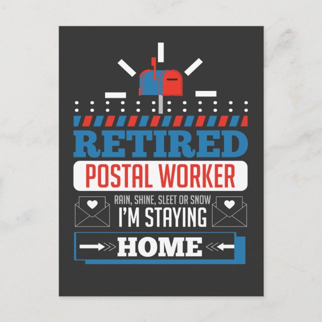 Retired Postal Worker Funny Postman Retirement Postcard (Front)