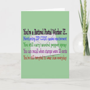 Retired Postal Worker--Funny T-Shirts and Gifts Card