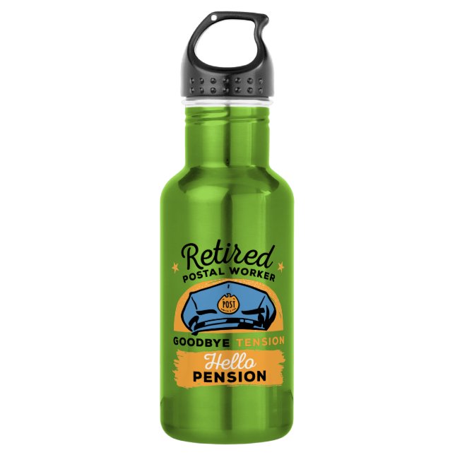 Retired Postal Worker Hello Pension 532 Ml Water Bottle (Front)