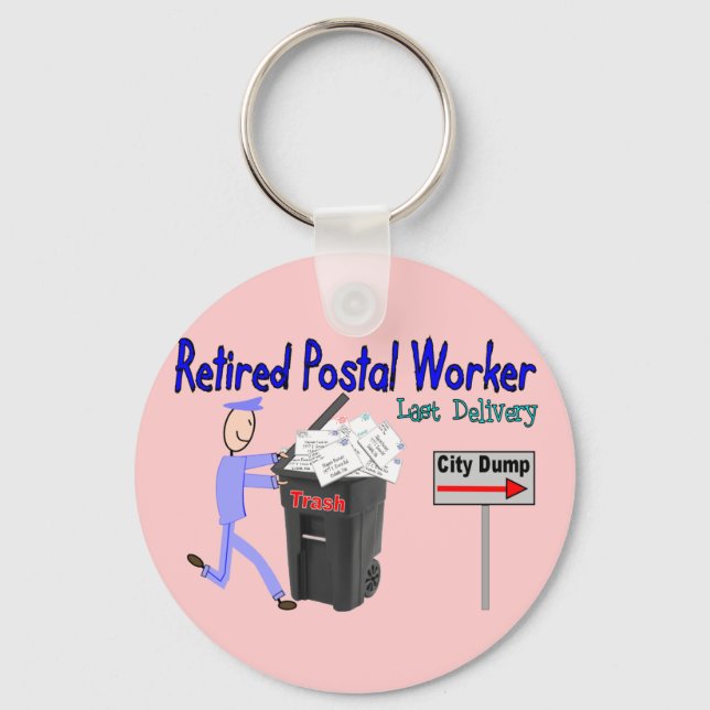 Retired Postal Worker Last Delivery Key Ring (Front)