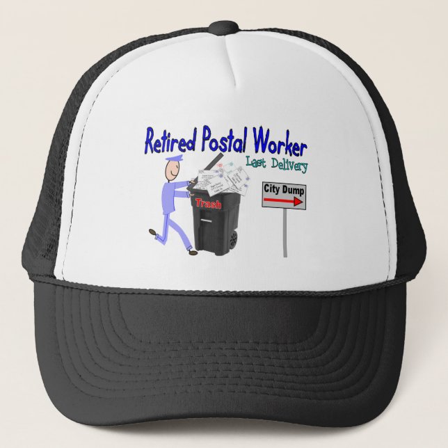 Retired Postal Worker Last Delivery Trucker Hat (Front)