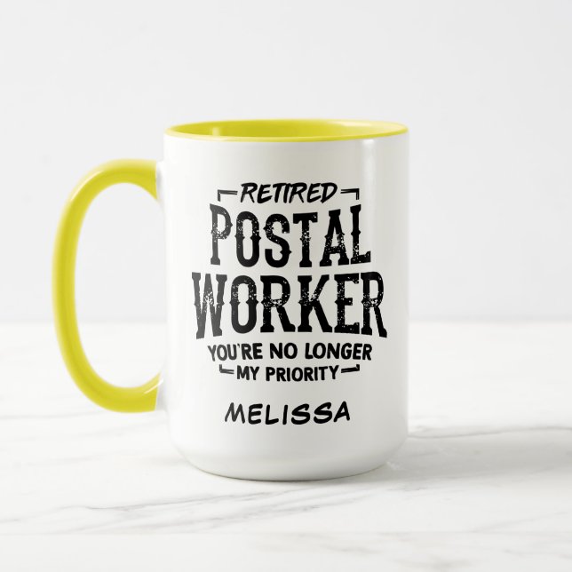 Retired Postal Worker Mailman Custom Retirement Mug (Left)