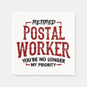 Retired Postal Worker Mailman Retirement Ceramic Napkin