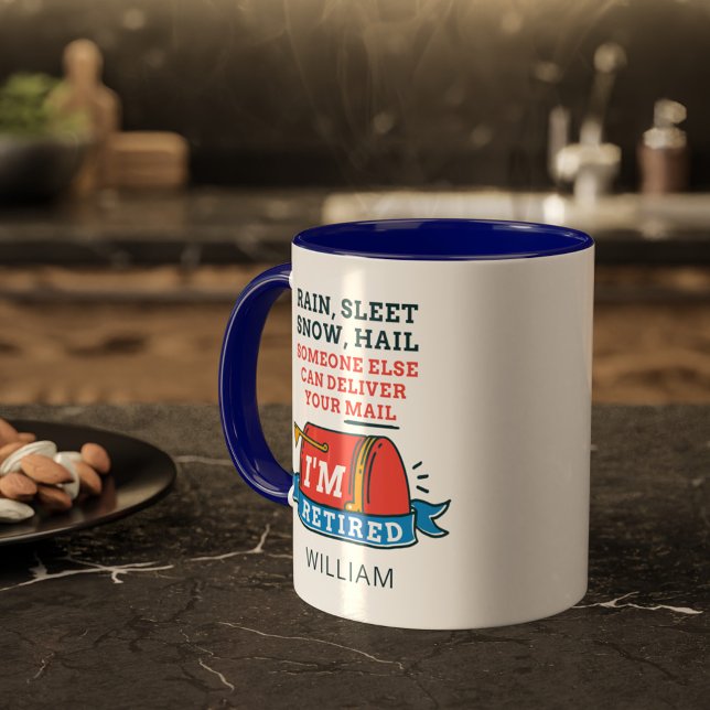 Retired Postal Worker Mailman Retirement Custom Mug (Postal Worker Retirement Parting Gift Personalized Coffee Mug)