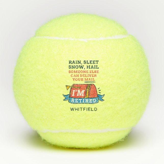 Retired Postal Worker Mailman Retirement Custom Tennis Balls (Front)
