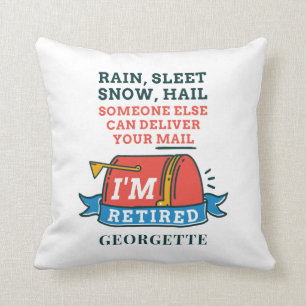 Retired Postal Worker Mailman Retirement Gag Cushion