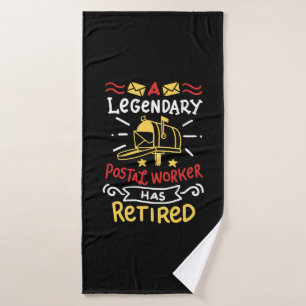 Retired Postal Worker Mailman Retirement Gift Bath Towel