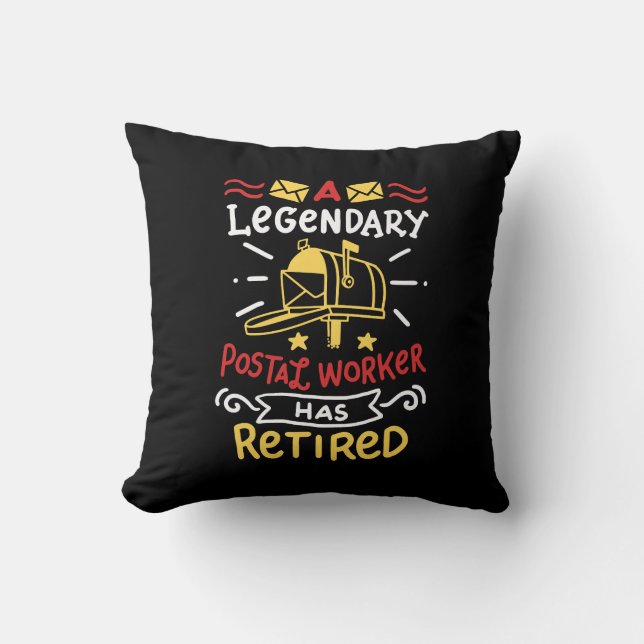 Retired Postal Worker Mailman Retirement Gift Cushion (Front)