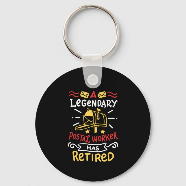 Retired Postal Worker Mailman Retirement Gift Key Ring (Front)
