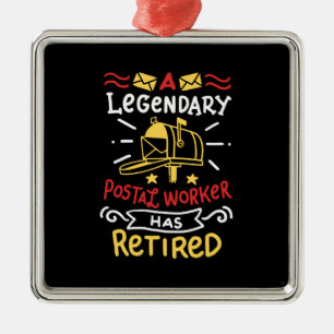 Retired Postal Worker Mailman Retirement Gift Metal Ornament