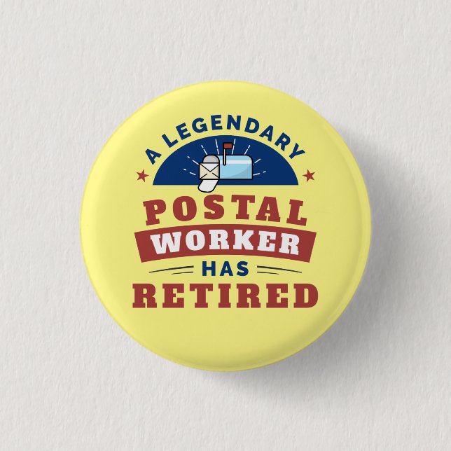Retired Postal Worker Mailman Retirement Keepsake 3 Cm Round Badge (Front)