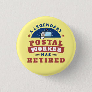 Retired Postal Worker Mailman Retirement Keepsake 3 Cm Round Badge
