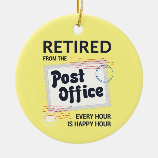 Retired Postal Worker Mailman Retirement Keepsake Ceramic Ornament (Front)