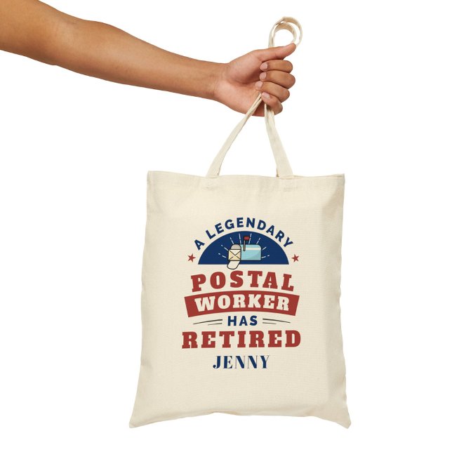 Retired Postal Worker Mailman Retirement Keepsake Tote Bag (Retired Postal Worker Personalized Tote Bag)