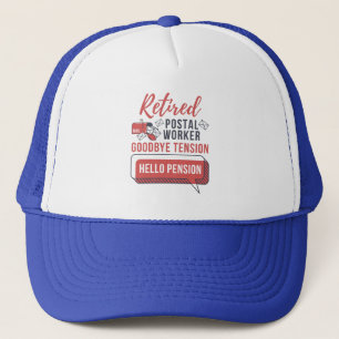 Retired Postal Worker Mailman Retirement Novelty Trucker Hat