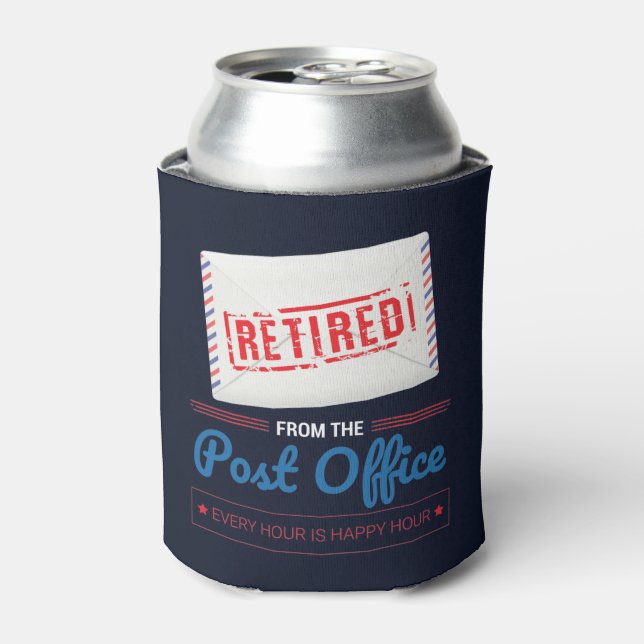 Retired Postal Worker Mailman Retirement Party Can Cooler (Can Front)