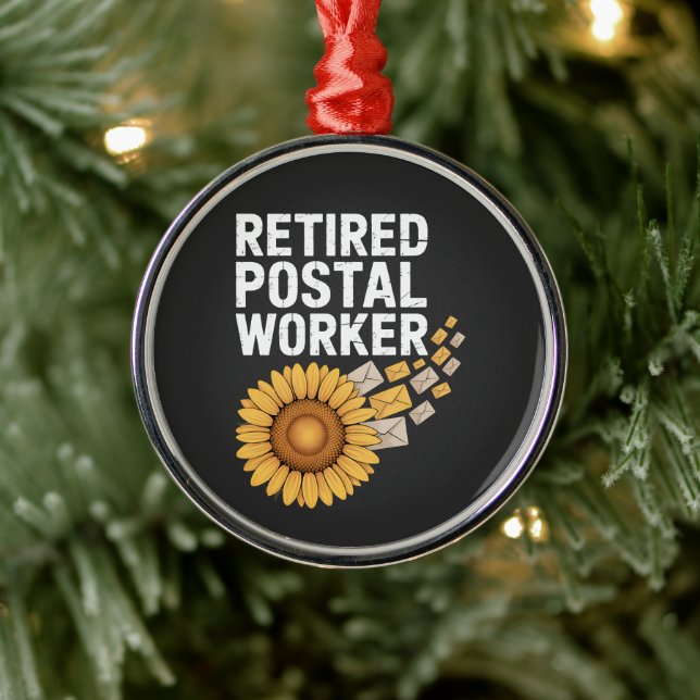 Retired Postal Worker Metal Ornament (Tree)