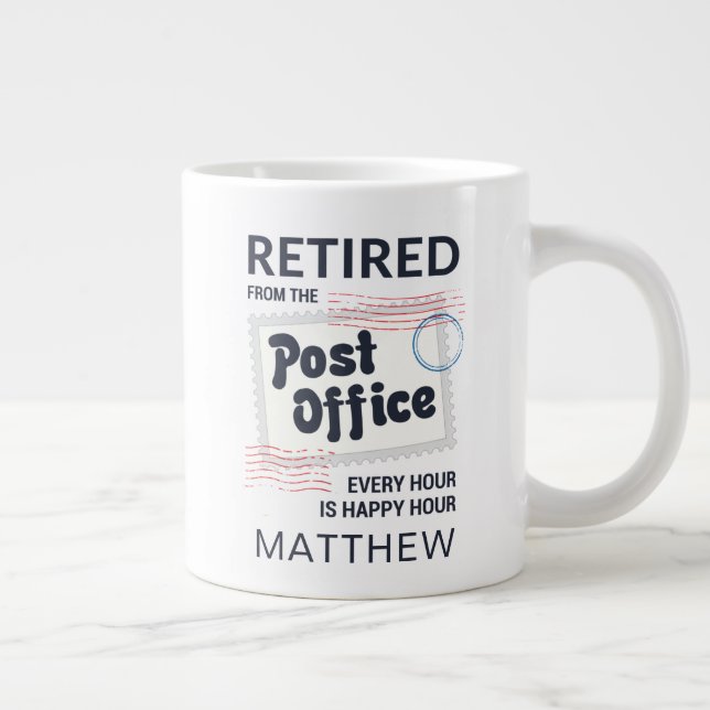 Retired Postal Worker Personalised Mailman Large Coffee Mug (Right)