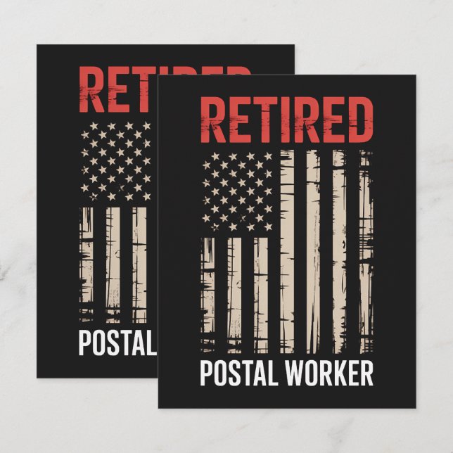 Retired Postal Worker Retirement Card (Front/Back)