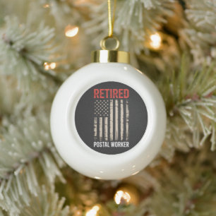 Retired Postal Worker Retirement Ceramic Ball Christmas Ornament