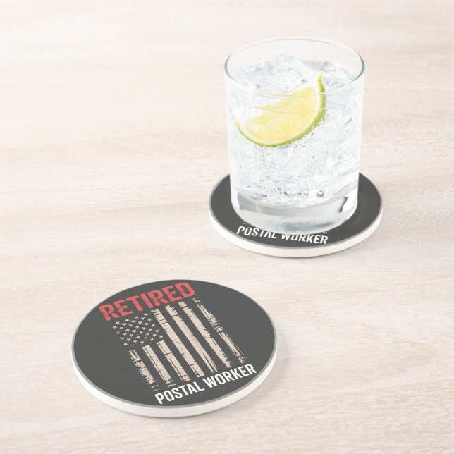 Retired Postal Worker Retirement Coaster (Side)
