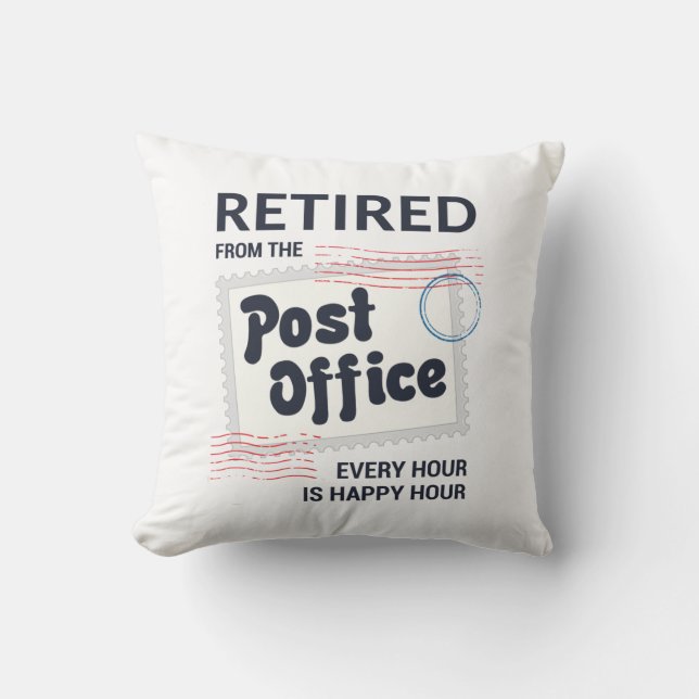 Retired Postal Worker Retirement Gag Keepsake Cushion (Front)