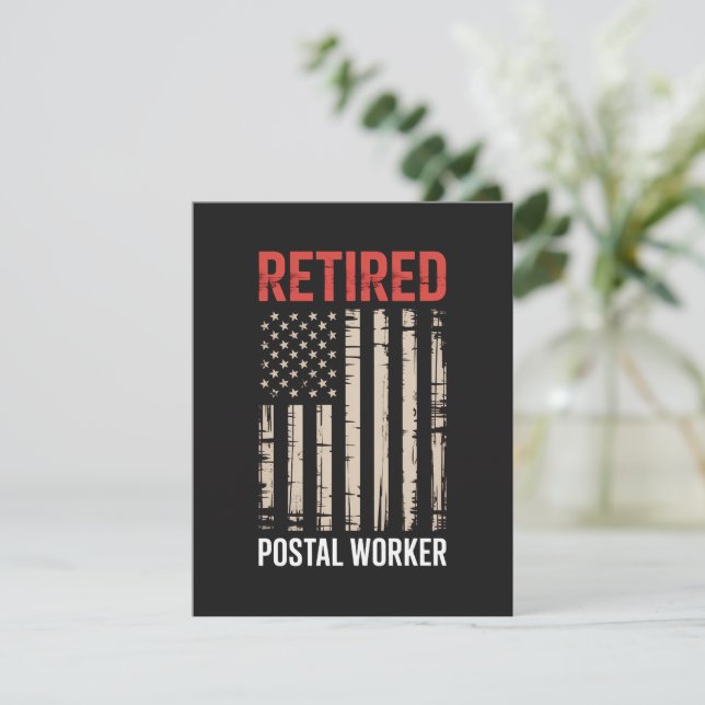 Retired Postal Worker Retirement Holiday Card (Standing Front)