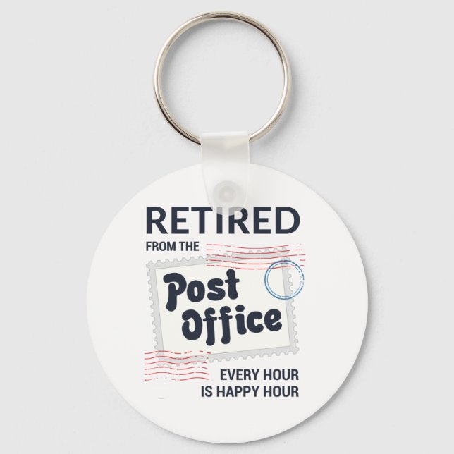 Retired Postal Worker Retirement Mailman Funny Key Ring (Front)
