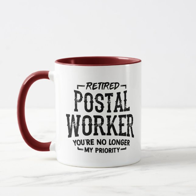 Retired Postal Worker Retirement Mailman Funny Mug (Left)