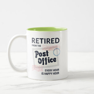 Retired Postal Worker Retirement Mailman Novelty Two-Tone Coffee Mug