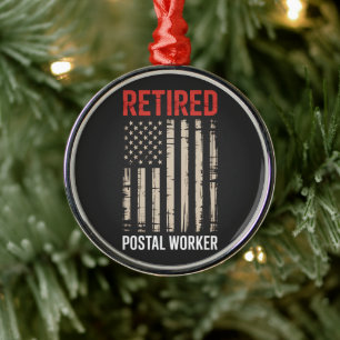 Retired Postal Worker Retirement Metal Ornament