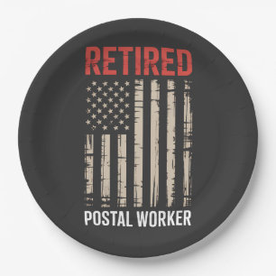 Retired Postal Worker Retirement Paper Plate