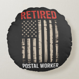 Retired Postal Worker Retirement Round Cushion