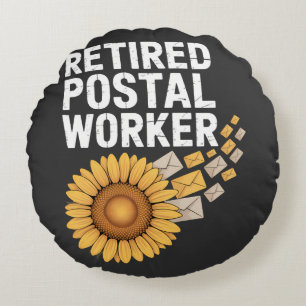 Retired Postal Worker Round Cushion