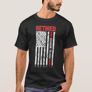 Retired Postal Worker Us Flag Mailman Retirement 2 T-Shirt