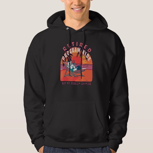 Retired Program Aide  Vintage Retirement Hoodie (Front)