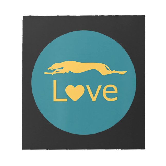 Retired Racing Greyhound Love Notepad (Front)