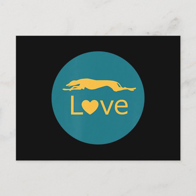 Retired Racing Greyhound Love Postcard (Front)