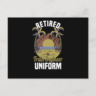 Retired Railroad Engineer Train Steam Conductor Postcard