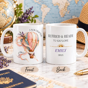 Retired & Ready to Explore Hot Air Balloon Gift Coffee Mug